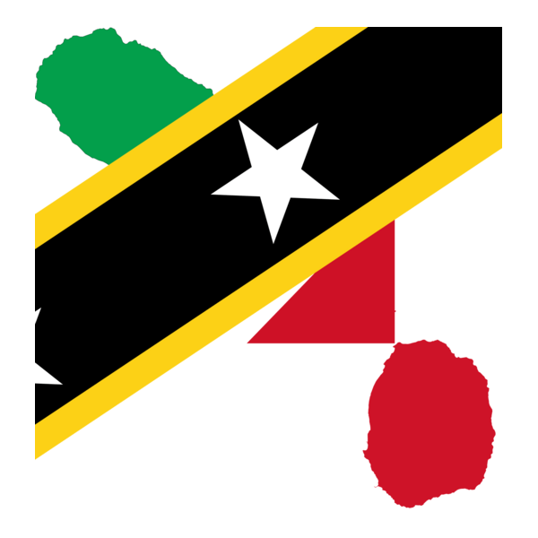 Flag Map of Saint Kitts & Nevis Logo PNG Vector