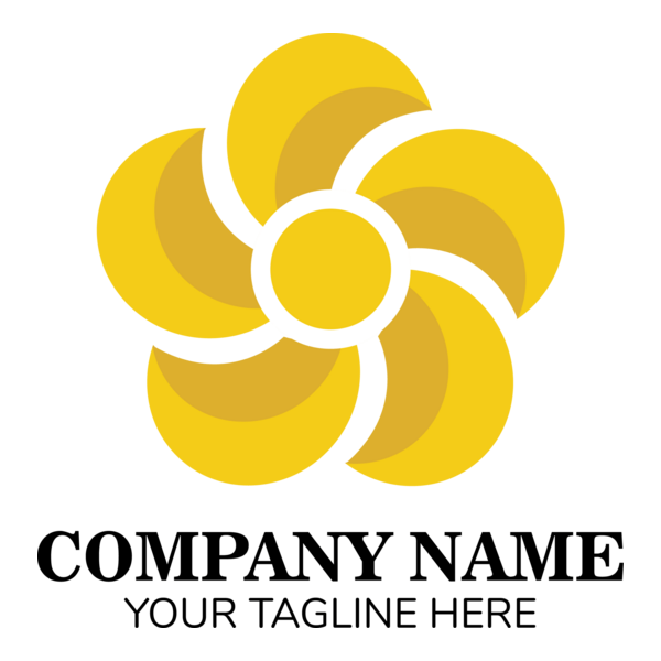 Golden Flower Company Logo PNG Vector