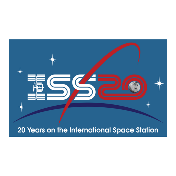 ISS-20 Years of Life on the Space Station Logo PNG Vector