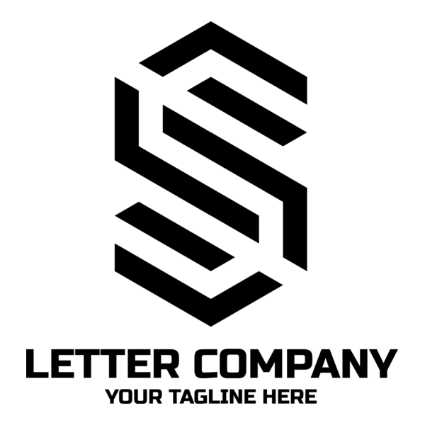 Lined Black Letter S Company Logo PNG Vector