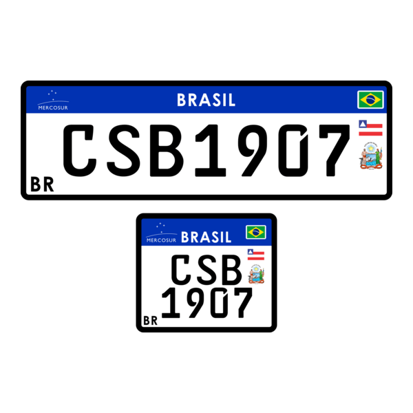 Placa Mercosul Brasil Logo PNG Vector