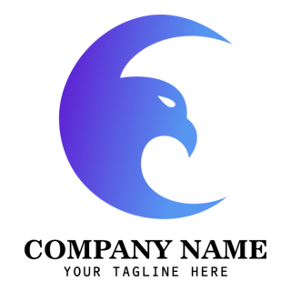 Eagle With a Moon Company Logo PNG Vector