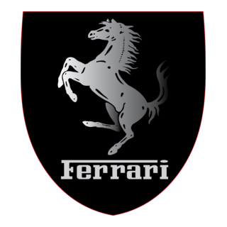 Ferrari Black-White Logo PNG Vector