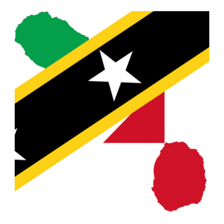 Flag Map of Saint Kitts & Nevis Logo PNG Vector