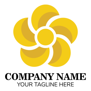 Golden Flower Company Logo PNG Vector