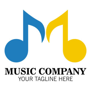 Letter M with Music Company Logo PNG Vector