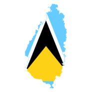 Flag Map of Saint Lucia Logo PNG Vector