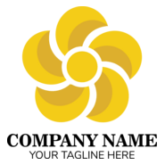 Golden Flower Company Logo PNG Vector