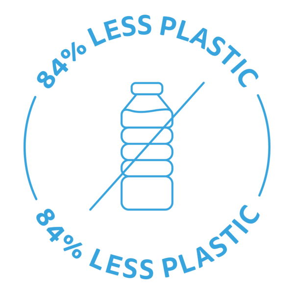 84% Less Plastic Logo PNG Vector