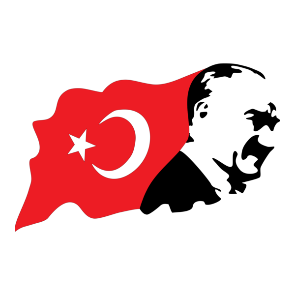 Atatürk portre bayrak Logo PNG Vector