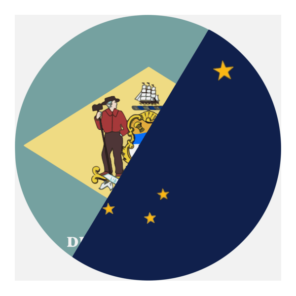 Flag of Alaska and Delaware Logo PNG Vector
