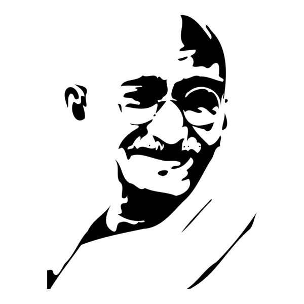 Gandhi Silhouette Logo PNG Vector