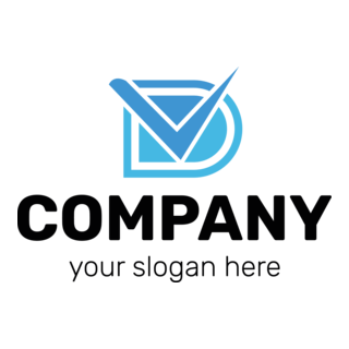 D Letter and Check Sign Logo PNG Vector