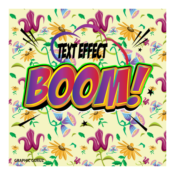 Boom Text Effect Logo PNG Vector