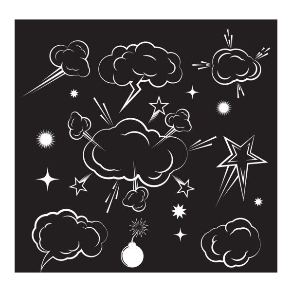 Cloud comic book Logo PNG Vector