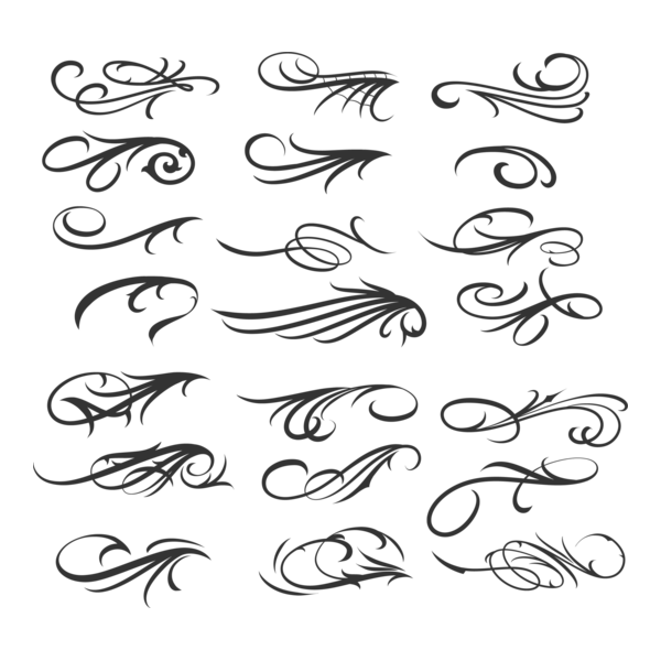 Decorative Flourishes Ornaments Logo PNG Vector