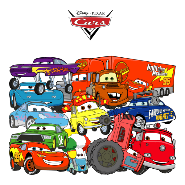 Disney's Cars: All Characters Logo PNG Vector