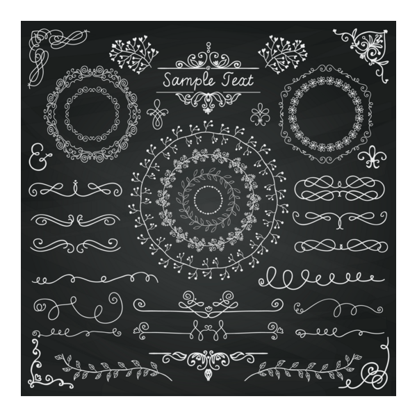 Floral Flourishes Ornaments Logo PNG Vector