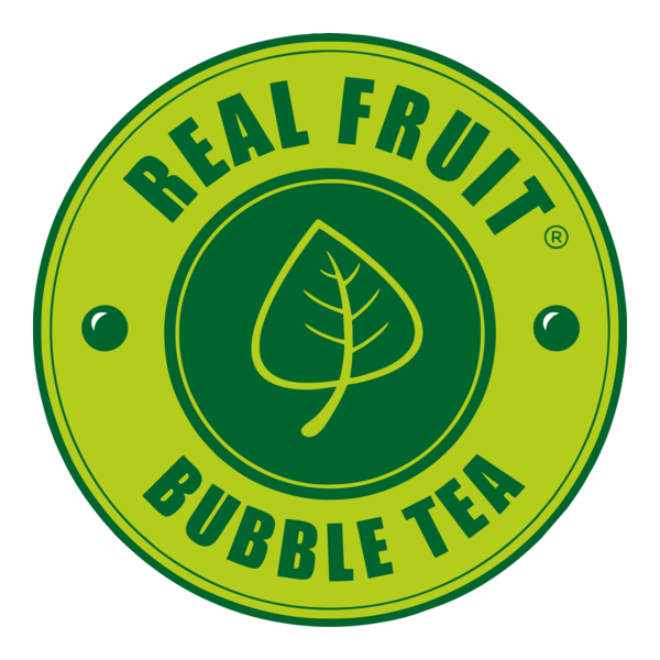 Real Fruit Bubble Tea Logo PNG Vector