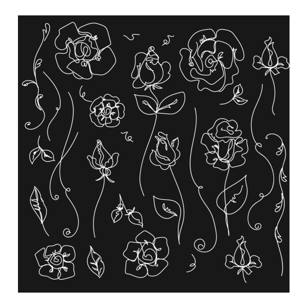 Rose Continous Lines Logo PNG Vector