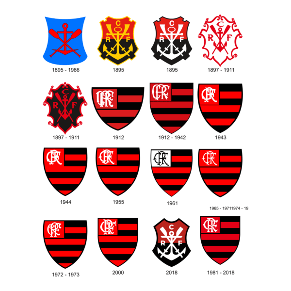 Todos Escudos do Flamengo Logo PNG Vector