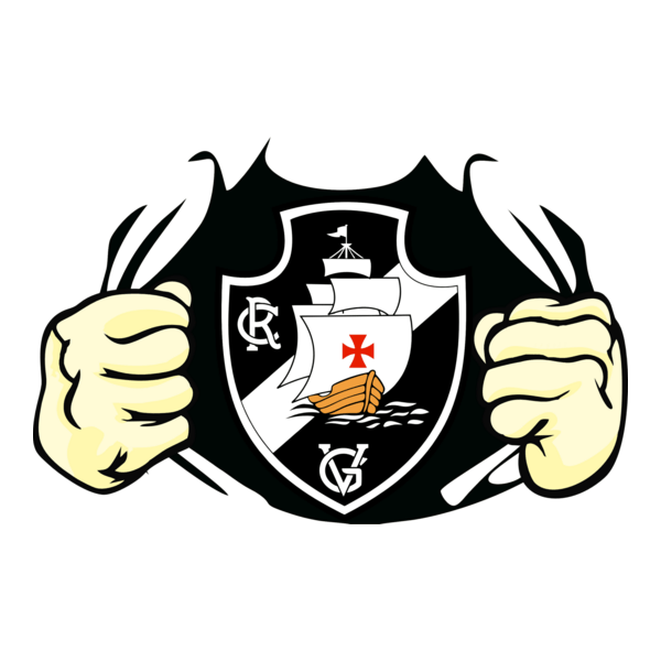 Vasco Estampa Rasgando Peito Logo PNG Vector