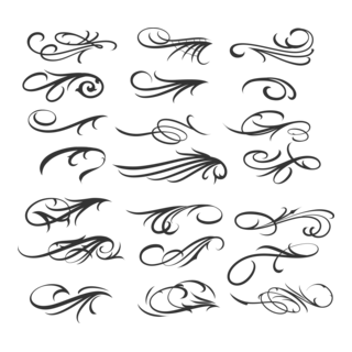 Decorative Flourishes Ornaments Logo PNG Vector