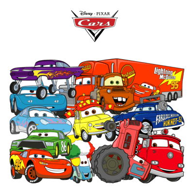 Disney's Cars: All Characters Logo PNG Vector