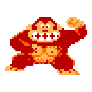 Donkey Kong 8-bit Logo PNG Vector