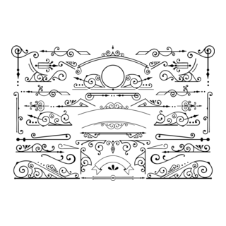 Ornaments Set Logo PNG Vector