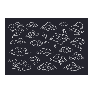 Traditional Cloud Ornaments Logo PNG Vector