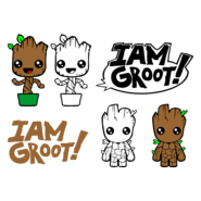 Baby Groot - Iam Groot Logo PNG Vector