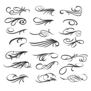 Decorative Flourishes Ornaments Logo PNG Vector