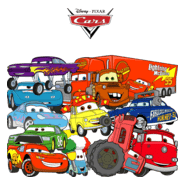 Disney's Cars: All Characters Logo PNG Vector