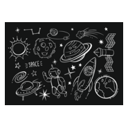 Space Doodles Logo PNG Vector
