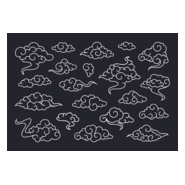 Traditional Cloud Ornaments Logo PNG Vector