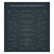 Vintage Swirls Ornaments Logo PNG Vector