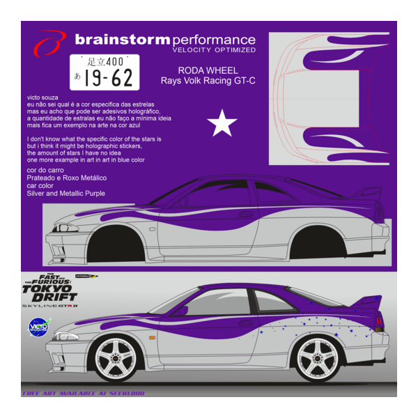 ARTE DECAL Nissan Skyline GTR R33 fast and furious Logo PNG Vector