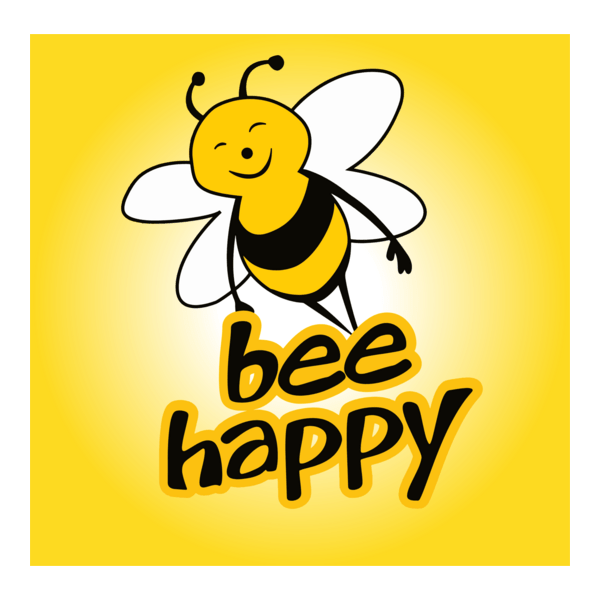 Bee Happy Logo PNG Vector