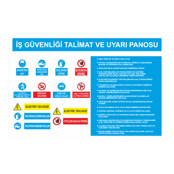 İŞ SAĞLIĞI TALİMAT VE UYARI PANOSU Logo PNG Vector