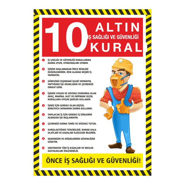 İŞ SAĞLIĞI VE GÜVENLİĞİ 10 ALTIN KURAL Logo PNG Vector