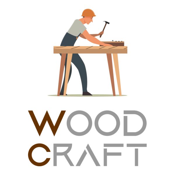 Wood Craft Logo PNG Vector