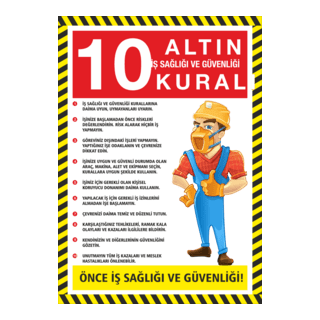 İŞ SAĞLIĞI VE GÜVENLİĞİ 10 ALTIN KURAL Logo PNG Vector