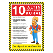 İŞ SAĞLIĞI VE GÜVENLİĞİ 10 ALTIN KURAL Logo PNG Vector