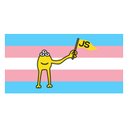 Javascript mascot on Transgender Pride flag Logo PNG Vector