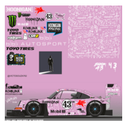porsche pink Ken Block 43 Hoonigan decal arte Logo PNG Vector