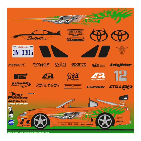 arte decal supra turbo velozes e furiosos Logo PNG Vector