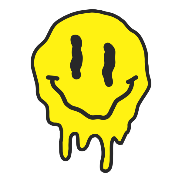 Melting Smiley Face Logo PNG Vector