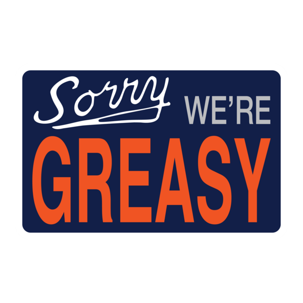 Sorry We're Greasy Mechanic Logo PNG Vector