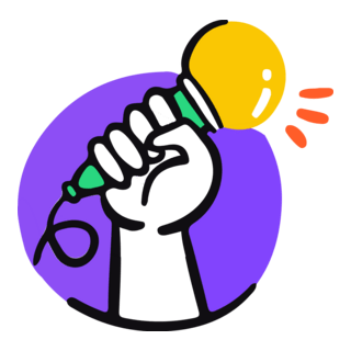 Hand with Microphone Logo PNG Vector